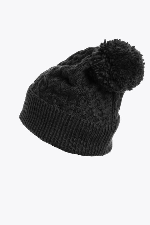 Parajumpers ARAN POM POM HAT BLACK 24WMPAHAHA05PAU0541